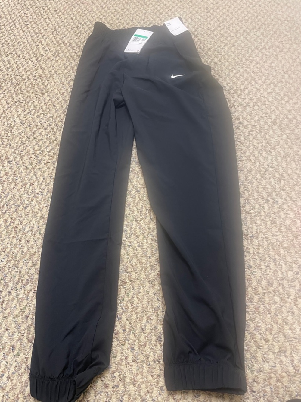 Nike Black Jogger Track Pants with White Swoosh